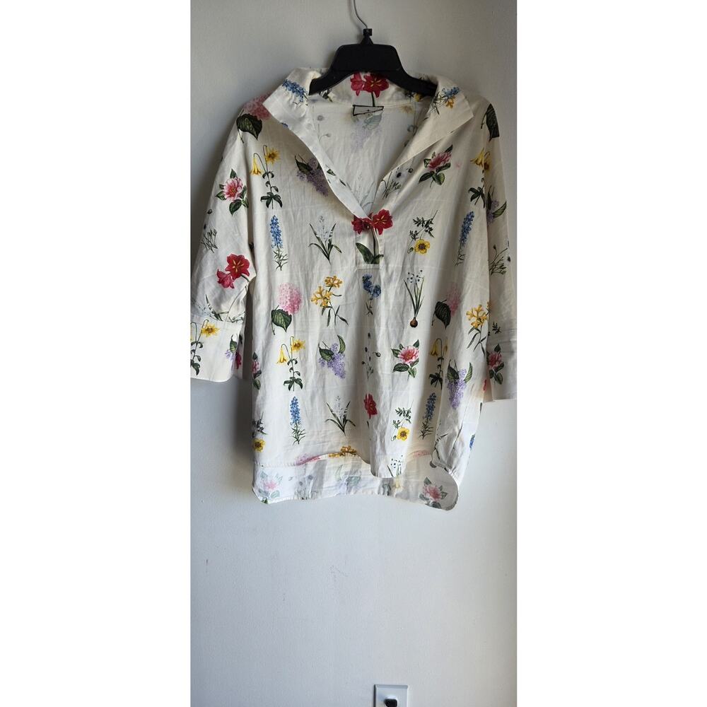 Women's Tuckernuck Floral Lightweight Designer Summer Y2K Blouse Size S - Picture 9 of 14